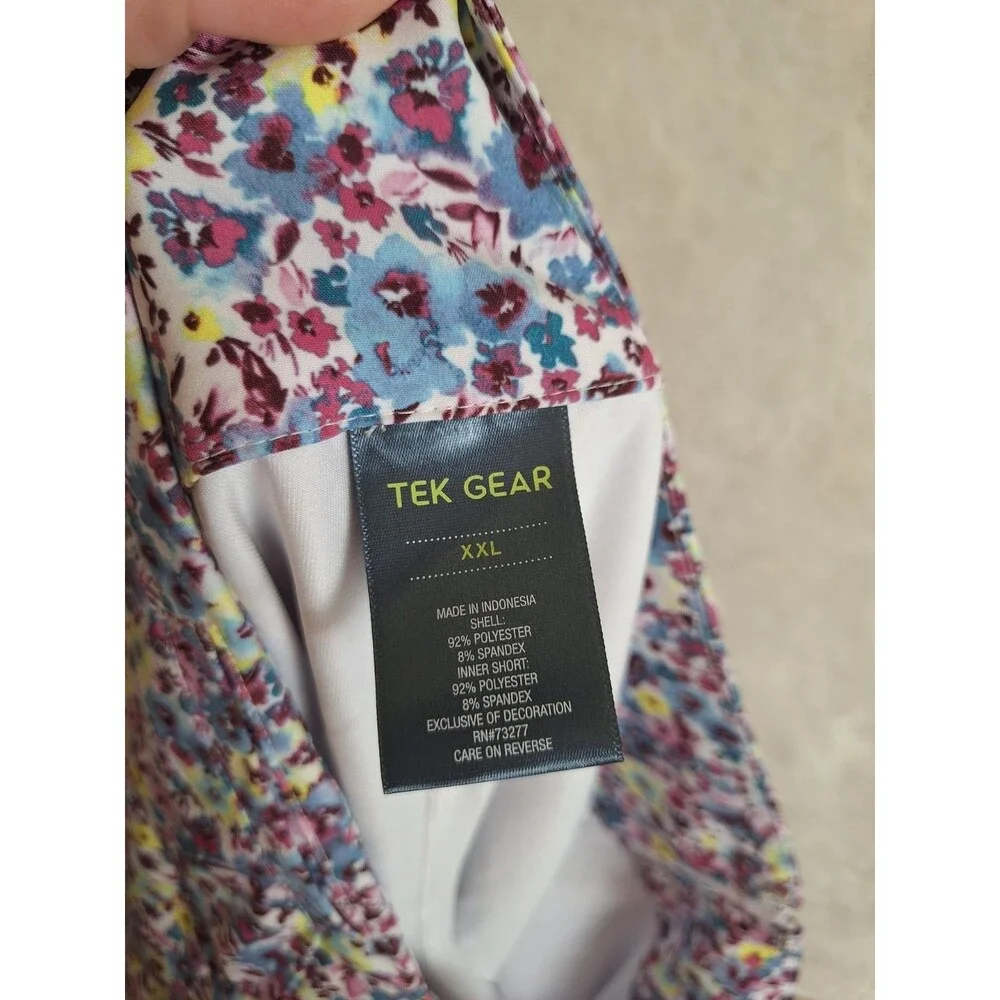Tek Gear Womens Golf Skort XXL Skirt Shorts Tennis Colorful Floral Zip Closure
